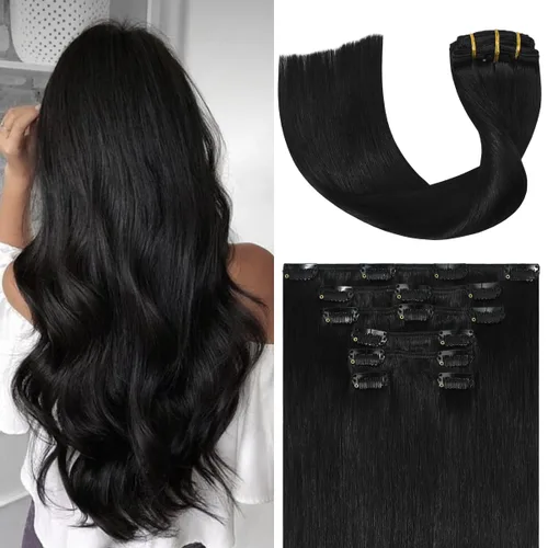 Miniatura 37 de UGOTRAYS Extensiones de cabello humano real de color rubio fresa a rubio decolorado, 12 pulgadas, lacio, doble trama, cabello Remy con clip, 2.47