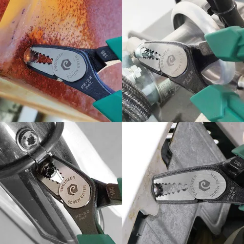 Miniatura 2 de ENGINEER Alicates extractor de tornillo PZ-22 con dientes dentados de acero al carbono