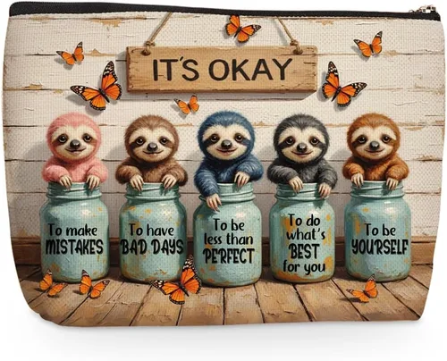 Miniatura 14 de Wenboco Bolsa de cosméticos con temática de ratón de dibujos animados para mujeres, cumpleaños, esta chica corre en aperitivos, bolsa de maquillaje