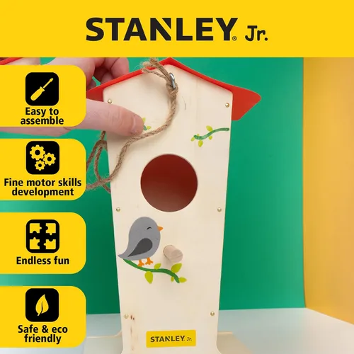 Miniatura 5 de STANLEY Jr. Kit de madera - Juego de artes y manualidades creativas para niños y adultos (casa de pájaros de madera (nuevo))