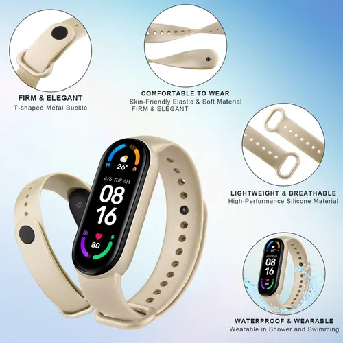 Miniatura 4 de Paquete de 4 correas de repuesto para Amazfit Band 5, correa deportiva de silicona suave compatible con Amazfit Band 5 accesorios de correa de reloj