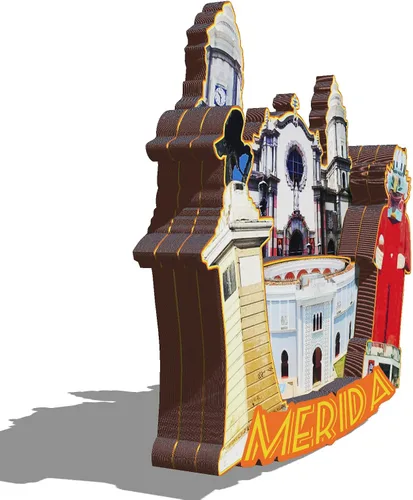 Miniatura 2 de Imán de madera de Mérida Venezuela 3D para nevera, recuerdos coleccionables, decoración hecha a mano, artesanías 2