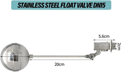 Miniatura 2 de Stainless Steel Float Ball Valves, Automatic Stainless Steel Float Valve Ball Water Tank Liquid Level Controller(DN15)
