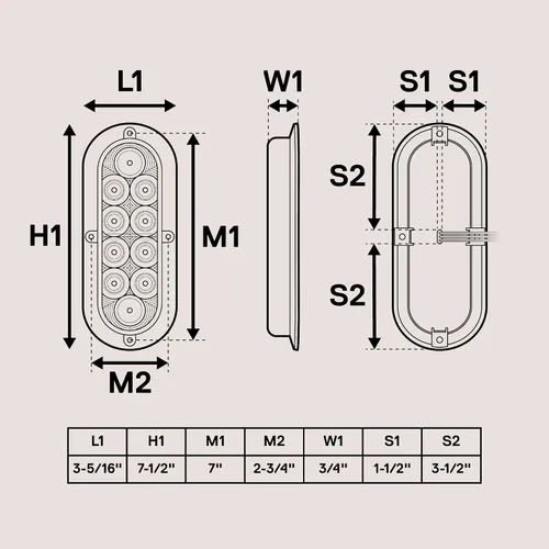 Miniatura 7 de TRUE MODS - Juego de 2 piezas de luces traseras LED ovaladas ámbar de 6 pulgadas para remolque [DOT FMVSS 108 SAE I6P] [montaje en superficie]