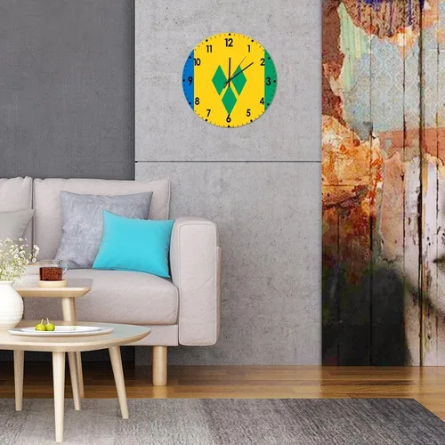 Miniatura 365 de Cheyan Reloj de pared con bandera de Canadá de 12 pulgadas, silencioso, sin tictac, de PVC, funciona con pilas, reloj redondo decorativo, regalo