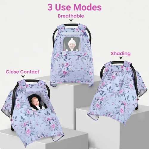 Miniatura 2 de Funda para Asiento de Coche para Bebé, Fundas para Asiento de Coche para Bebé con 2 Capas, Ventanas Transpirables, Funda para Asiento de Coche