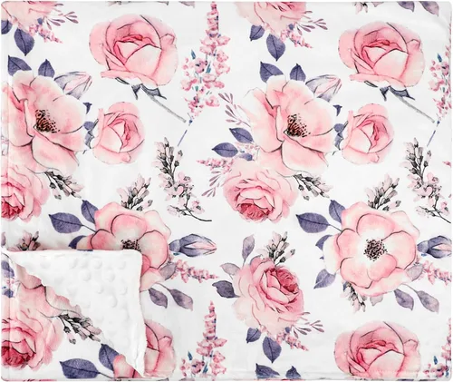 Miniatura 11 de Manta de bebé para niñas y niños, manta de visón súper suave de doble capa con respaldo de puntos, manta de cama de bebé recién nacido, manta