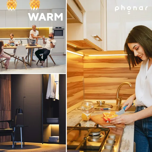 Miniatura 4 de phonar Lámparas LED de iluminación debajo del gabinete de 24 pulgadas para cocina, armario, LED de color variable bajo mostrador, sensor