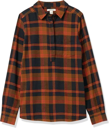 Miniatura 3 de Tienda Brand, Goodthreads - Camisa de franela de manga larga holgada para mujer con media solapa.
