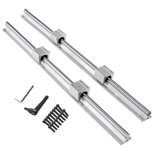 Riel lineal SBR12 SBR12 de 39.370 in SBR12 Rieles lineales y rodamientos, 2 rieles de guía lineal SBR12-39.370 in con 4 bloques de rodamientos