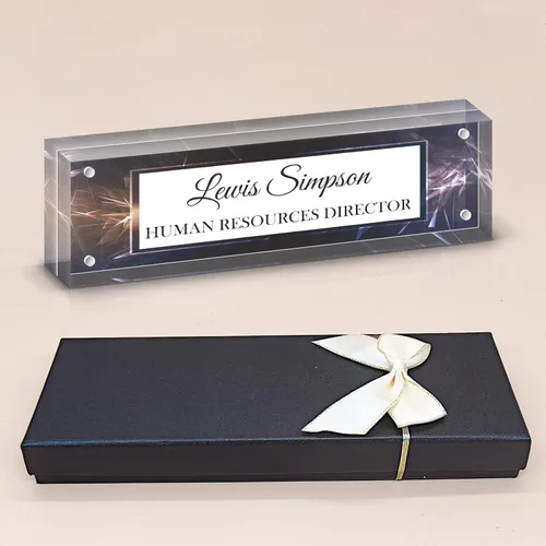Miniatura 15 de Placa de Nombre para Escritorio, Placa de Nombre con Patrón de Doble Cara para Escritorio, Decoración de Escritorio de Oficina Personalizada