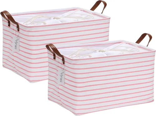 Miniatura 39 de Hinwo 31L Bolsas de almacenamiento grandes, organizadores de armario y almacenamiento, cestas de estante, cestas de almacenamiento plegables