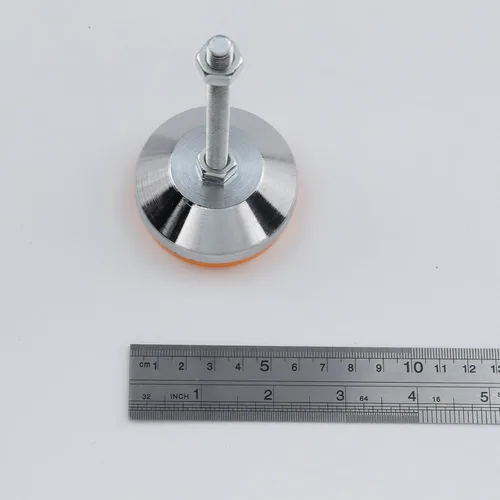 Miniatura 3 de T Tulead Pies de nivelación M8xH100, nivelador ajustable de acero al carbono, patas de andamio, niveladores de piso de goma de 2.36 pulgadas