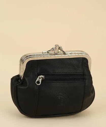 Miniatura 8 de Leatherboss - Cartera de piel auténtica con doble marco y bolsillo con cremallera