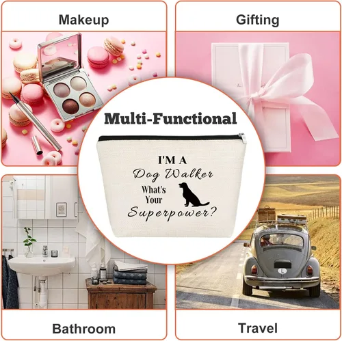 Miniatura 7 de Bolsa de maquillaje Dog Mom - Regalos para amantes para mujeres y mamá de piel - Bolsa de cosméticos para mascotas para nuevos dueños de perros
