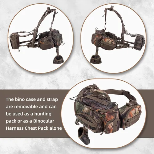 Miniatura 6 de Mochila de caza Blisswill con riñonera para hombre, paquete de fanny con arnés, paquete de cintura con soporte para el hombro, regalos de caza