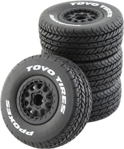 Lifehead 1/10 Neumáticos de camión de curso corto RC para todo terreno, adecuados para TRAXXAS Slash4X4 HuanQi 727 ARRMA SENTON 3S Losi Ford Raptor