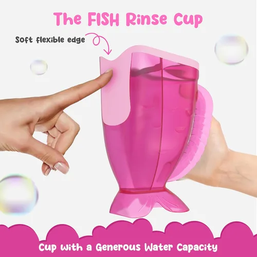 Miniatura 5 de Vaso de enjuague rosa para bebé y cubo de baño, sin desgarros, no tóxico, sin BPA, accesorio para niños de todas las edades, proporciona un baño