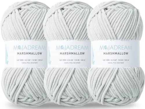 Miniatura 10 de 3PCS 3.5oz Hilo de Chenilla para Mantas Amigurumi: Hilo de Terciopelo Suave para Bebé para Tejer Mantas y Hacer Ganchillo Voluminoso 5# Hilo 3
