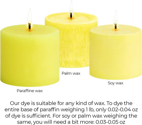 Miniatura 5 de Tinte amarillo brillante de 2 onzas para fabricación de velas de soja, tintes de cera de velas altamente concentrados, chips de tinte