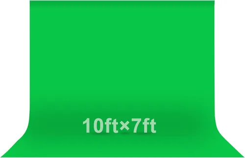 Miniatura 10 de EMART Telón de fondo de pantalla verde de 5 x 7 pies, tela de cortina de poliéster resistente a las arrugas, hoja de tela de pantalla verde croma