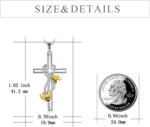 Miniatura 4 de POPLYKE Regalos para el Día de la Madre para mamá, collar de cruz de joyería regalos para madre, hija, abuela, plata de ley 925, collar con colgante