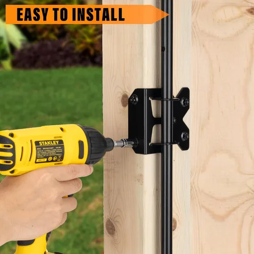 Miniatura 5 de Barra de acero para puerta de acero de 24 pulgadas, resistente para puertas de vinilo de madera o valla de doble puerta