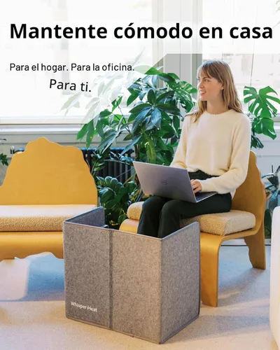 Miniatura 5 de WHISPERHEAT Calentador para debajo del escritorio, silencioso y energéticamente eficiente, calentador personal debajo del escritorio para piernas