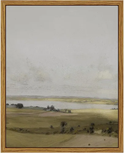 Miniatura 75 de VIYYIEA Arte de Pared en Lienzo Enmarcado Decoración del Hogar, Decoración de Granja Valles Ondulantes bajo Cielos Despejados Pintura de Pared