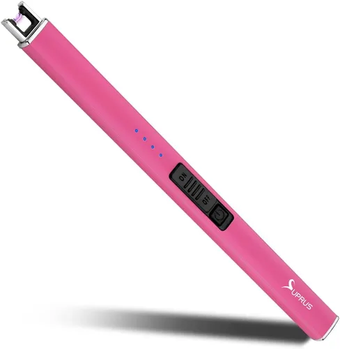 SUPRUS Encendedor fluorescente que brilla en la oscuridad, encendedor eléctrico, encendedor de velas recargable USB, encendedor de arco con Rosa