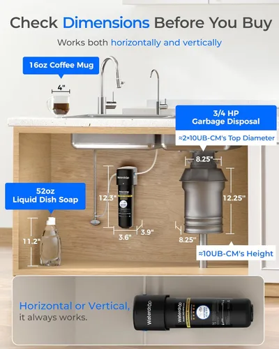 Miniatura 6 de Waterdrop 10UB-CM Filtro de Agua Bajo Fregadero de 6 Meses (Incluye: Sistema + Grifo) para 99% Reducción de Cloramina - Ideal para California