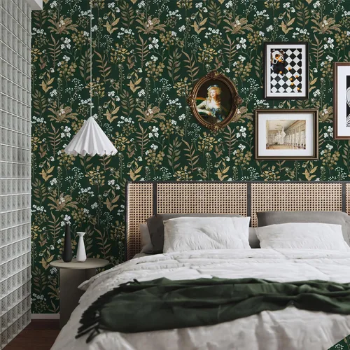Miniatura 2 de Abyssaly Papel tapiz vintage para despegar y pegar, papel de contacto floral para decoración de revestimiento de estantes de dormitorio