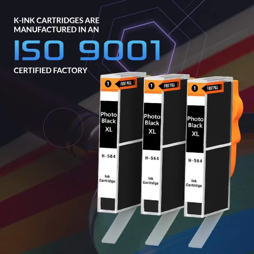 Miniatura 3 de K-Ink Cartuchos de tinta compatibles de repuesto para HP Photo Black 564XL 564 XL (3 pequeños negros de fotos delgadas)