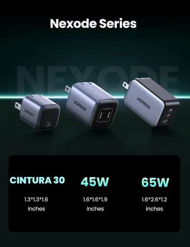 Miniatura 8 de UGREEN Cargador USB 45W C para iPhone 17, Bloque de Carga de Pared GaN PPS Plegable de 2 Puertos Nexode Soporta Carga Súper Rápida Samsung 2.0