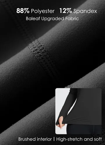 Miniatura 5 de BALEAF Women's Long Sleeve Workout Tops Compression Running Shirts Fitted Athletic Warm Thumbholes Quick Dry Stretch Yoga