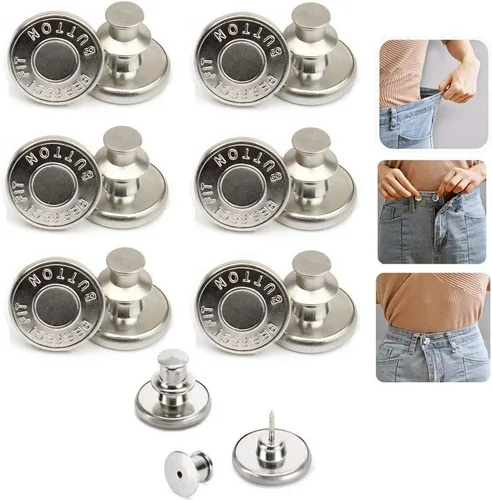 Miniatura 10 de 6 botones instantáneos de ajuste perfecto, ajuste instantáneo, botones de repuesto de jeans, botón extraíble para jeans sueltos, botones sin coser