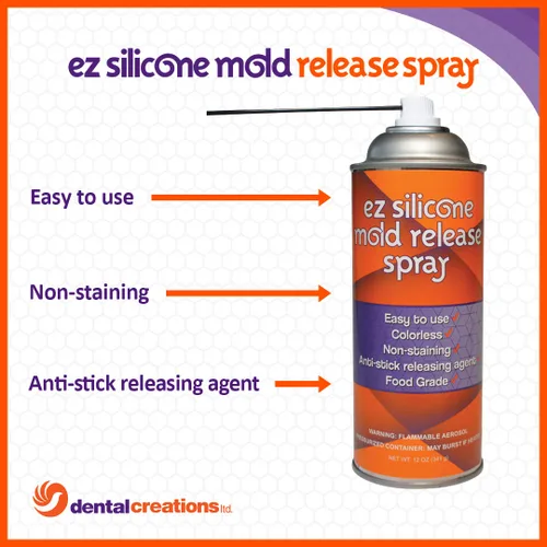 Miniatura 2 de Dental Creations EZ Spray de liberación de moldes de silicona – Spray lubricante multiusos y agente de liberación – lata de aerosol de 12 oz