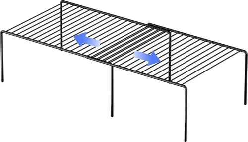 Estante Expandible de Redrubbit, Organizador de Almacenamiento de Metal Resistente a la Oxidación para Cocina, Nevera, Baño, Negro