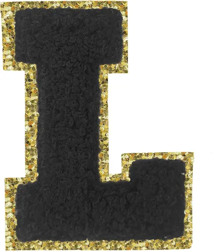 Miniatura 178 de SPRT - Parches de letras de chenilla universitaria con purpurina, parche de letras blancas para planchar con letras del alfabeto para disfraz
