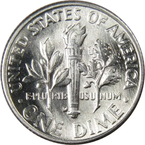Miniatura 2 de 1955 D Roosevelt Dime BU Uncirculated Mint State 90% Plata 10c US Coin
