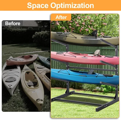 Miniatura 4 de Kayak Storage Rack, Adjustable Kayak SUP Stand, Weatherproof and Heavy Duty Surfboard Storage Rack, Hold up Kayaks, SUPs, Paddleboards, Canoes