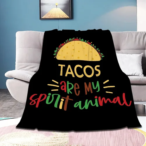 Miniatura 26 de Bonita manta de franela súper suave de tacos para cama, sofá, sala de estar, manta para niños, niñas, niños, multicolor, 40 x 50 pulgadas para niños