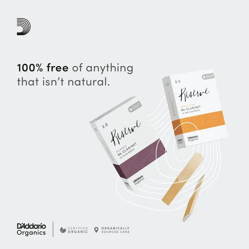 Miniatura 4 de D'Addario Organic Reserve - Cañas para clarinete Bb - Cañas para clarinete - Selladas individualmente - Fuerza 3.5, paquete de 10