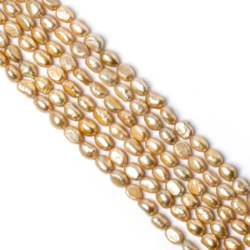 Miniatura 31 de Cuentas de perlas de arroz de agua dulce naturales de 0.35 a 0.35 pulgadas, perlas auténticas de 14 pulgadas, cuentas sueltas para hacer joyas