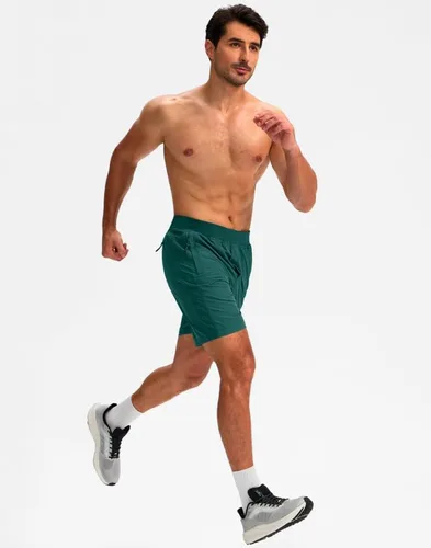 Miniatura 6 de Pudolla Pantalones cortos de entrenamiento para hombre con 3 bolsillos con cremallera, ligeros de 7 pulgadas, pantalones cortos de gimnasio