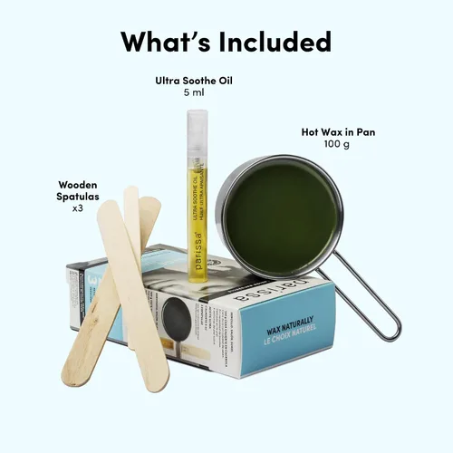 Miniatura 3 de Parissa Kit de cera dura natural para rostro y labios, cera caliente sin tiras para depilación facial gruesa, fórmula para piel sensible con aceite