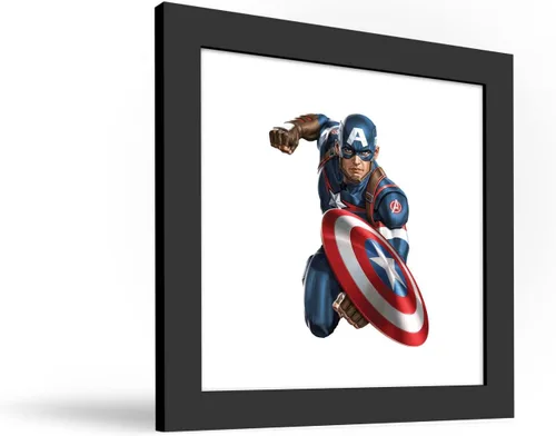 Miniatura 2 de Trends International Gallery Pops Marvel Comics Avengers - Póster de pared de Capitán América, 12 x 12 pulgadas, versión enmarcada en negro Versión