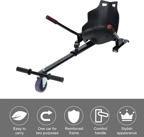 Miniatura 7 de Accesorio de asiento para aeropatineta de 6.5 a 10 pulgadas, accesorio de scooter autoequilibrante con joystick ajustable, pedal antideslizante