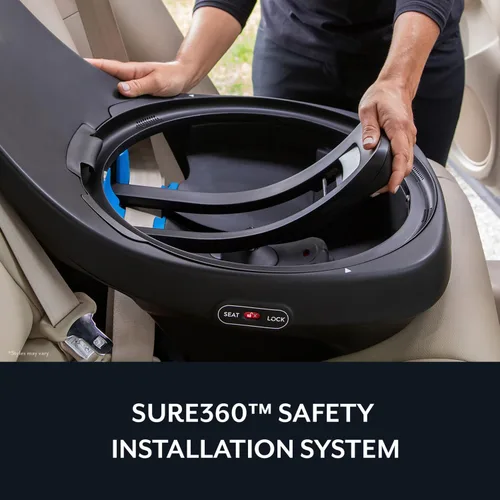 Miniatura 7 de Evenflo Revolve360 Slim 2-en-1 Asiento rotacional para auto con cubierta de limpieza rápida (Negro Salem)