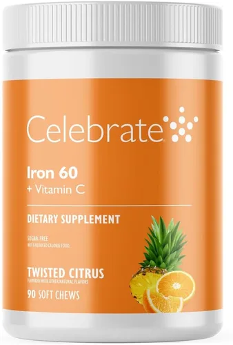 Miniatura 10 de Celebra vitaminas hierro con vitamina C masticables, 30 mg de hierro, uva, vitaminas bariátricas para pacientes con WLS, incluyendo gastrectomía